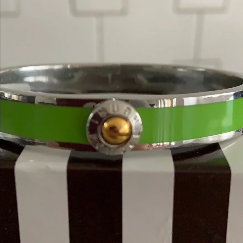 Henri Bendel Green and Silver Enamel Bracelet - Picture 3 of 3